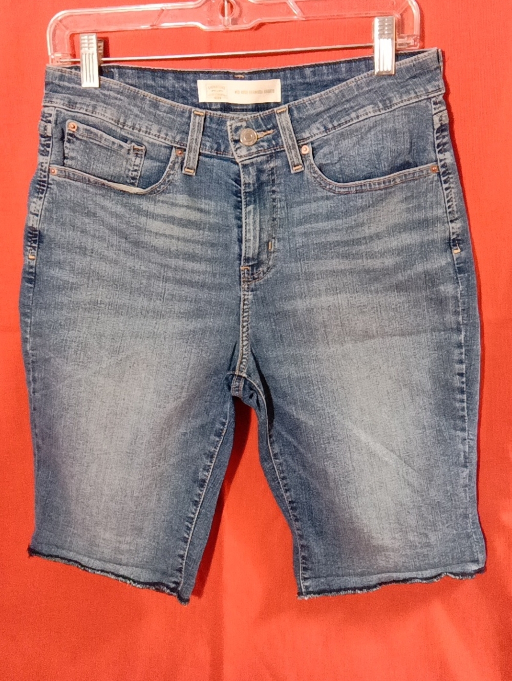 Women’s Mid-Rise Blue Denim Bermuda Shorts
